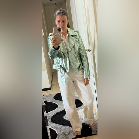 Walter Baker Allison Metallic Leather Moto Jacket -Lambskin - Size S NEW - Picture 7 of 17